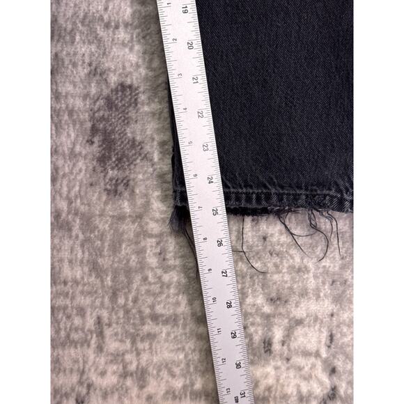 AGOLDE Jeans 26 Womens 90s Crop Charcoal Black Ripped Button Fly Denim - Picture 5 of 8